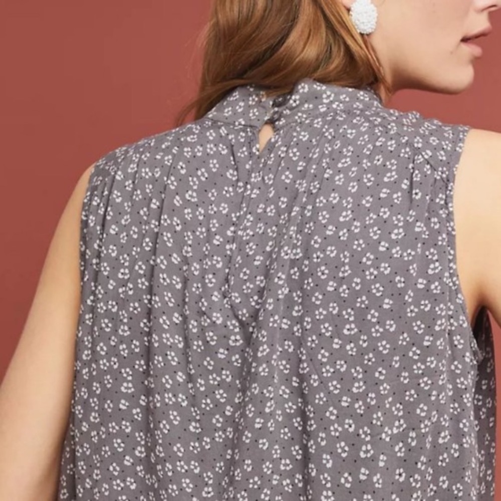 NWT Anthropologie Cloth and Stone Liane Floral Blouse Gray Motif Sz S - Picture 3 of 14